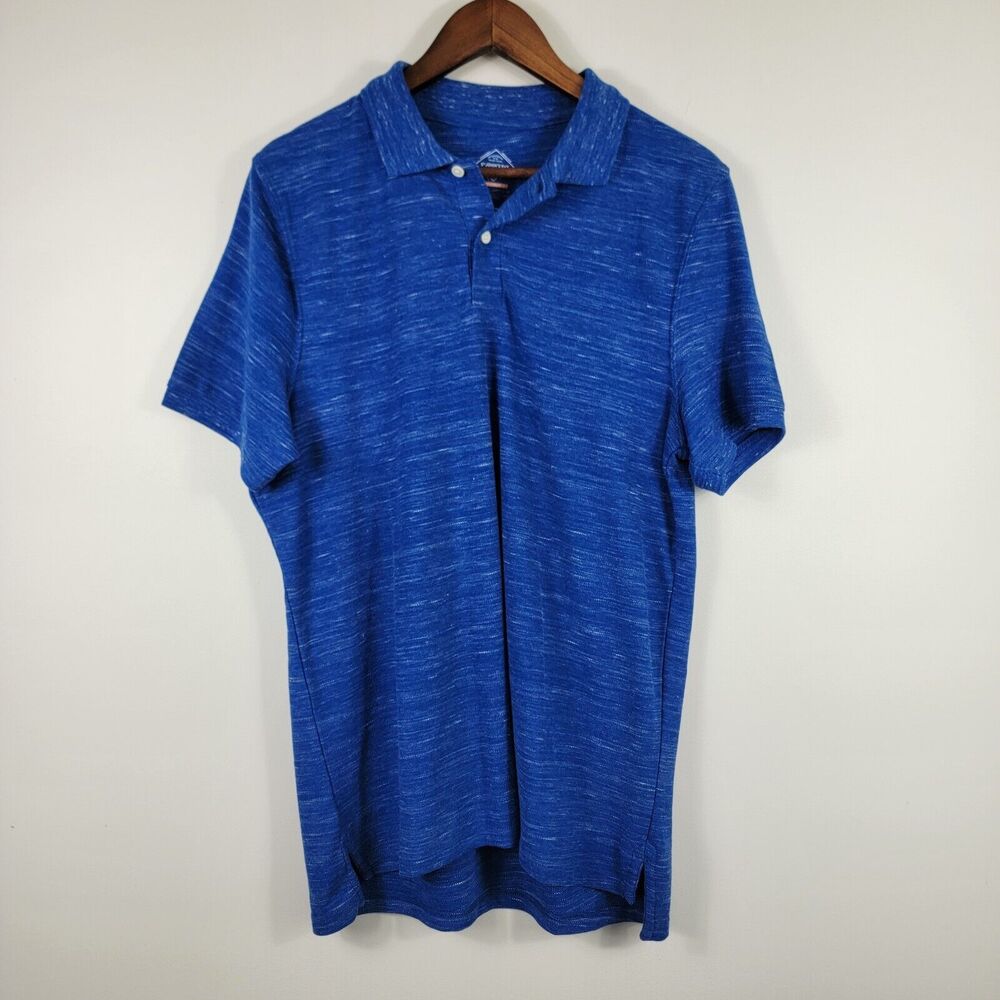 St John's Bay Men's Medium Performance Blue Short Sleeve Polo